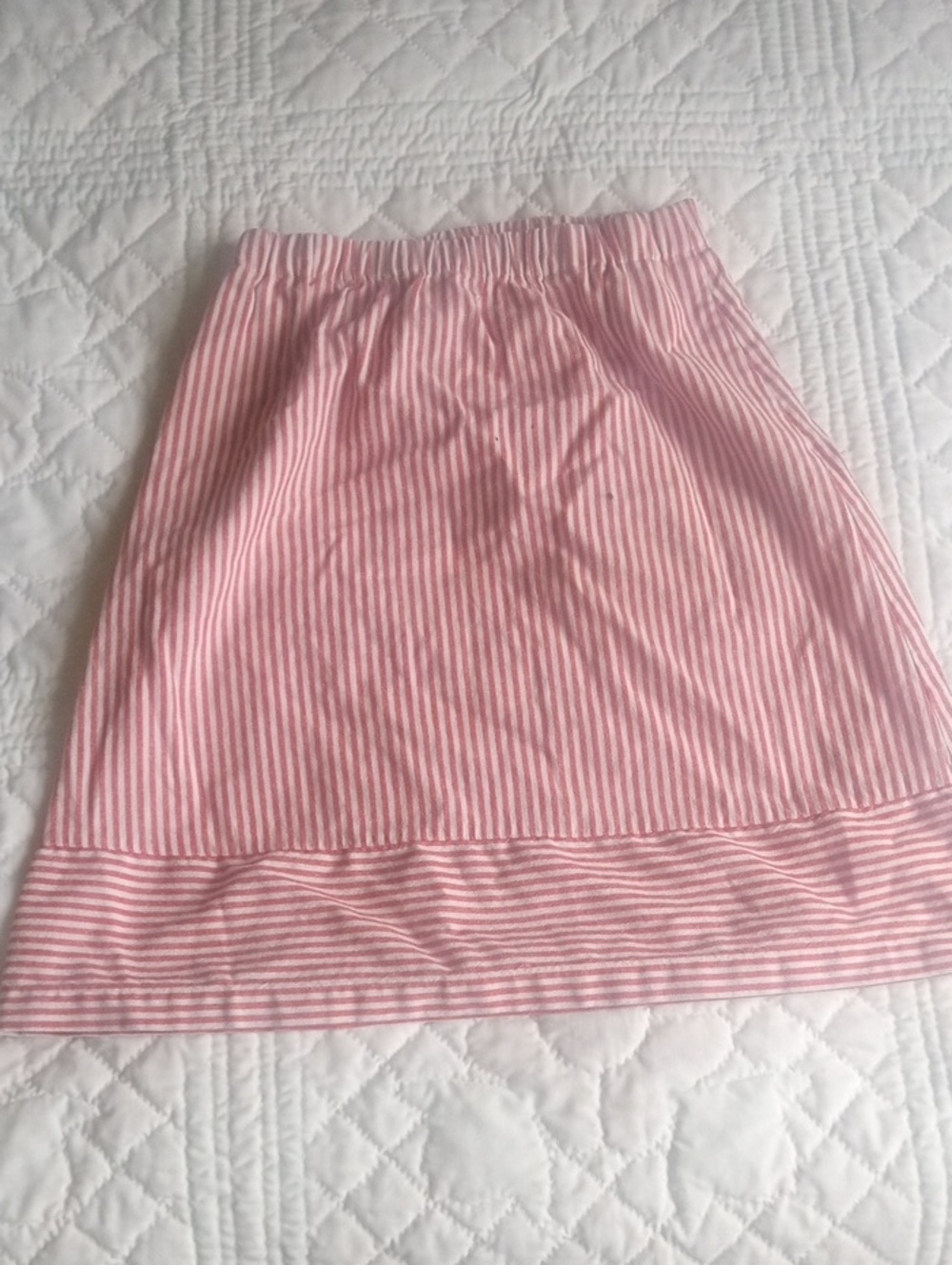 J. Crew Red and White Striped A-Line Skirt